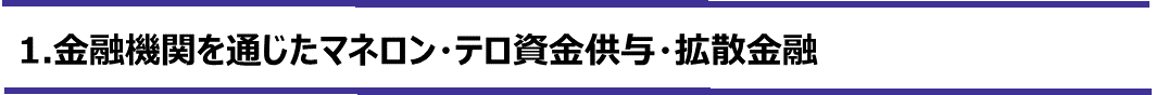 1.金融機関を通じたマネロン・テロ資金供与・拡散金融
